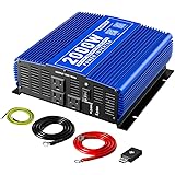Kinverch 2000W Continuous/ 4000W Peak Power Inverter 3 AC Outlets 12V to 110V Car Converter with USB Port and Bluetooth APP R