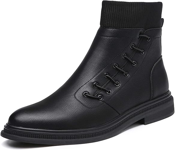 Amazon Adsns ブーツ メンズ サイドジップ ショートブーツ エンジニアブーツ おしゃれ チャッカブーツ カジュアル 黒 小さいサイズ 大きいサイズ ビジネスブーツ 秋冬 革靴 ブラック 男性用 メンズブーツ 紳士靴 春 秋 幅広 Adsns ブーツ