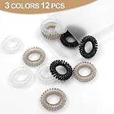 Qufiiry 12 Pcs Spiral Hair Ties Plastic Hair Coil Bands MultiColor view 5