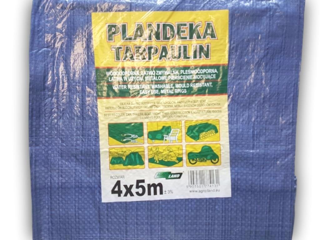 Tarpaulin 4 x 5 m Ground Sheet with metal rings Covers Sunshading Hammock Tent Portable Waterproof Cover Cloth Car roof Lightweight For Outdoor Hiking Camping