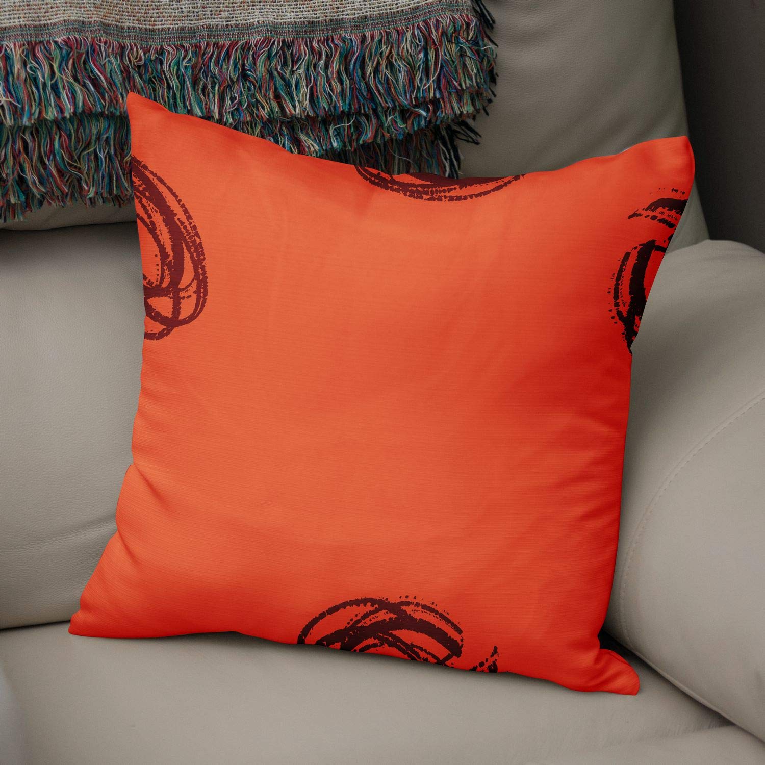 Bonamaison Decorative Cushion Cover Orange & Bordeux, Throw Pillow Covers, Home Decorative Pillowcases for Livingroom, Sofa, Bedroom, Size: 50x50 Cm - Designed and Manufactured in Turkey
