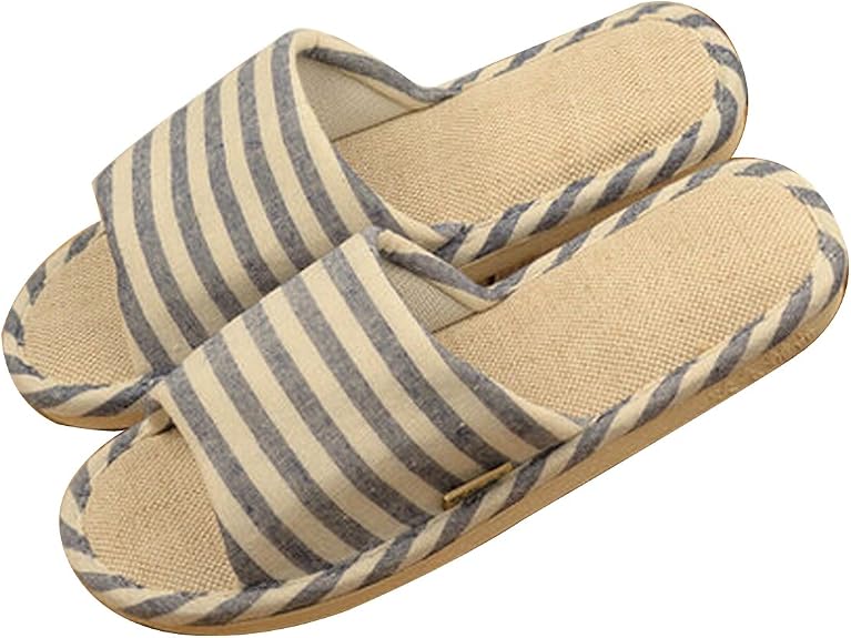 black and white striped slippers