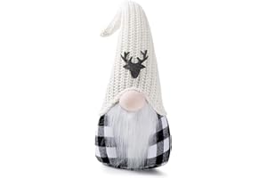 SENJIE Gnome Christmas Decorations,Plush Plaid Scandinavian Tomte,Holiday Stuffed Doll Gifts Tumbler Shape 16 in