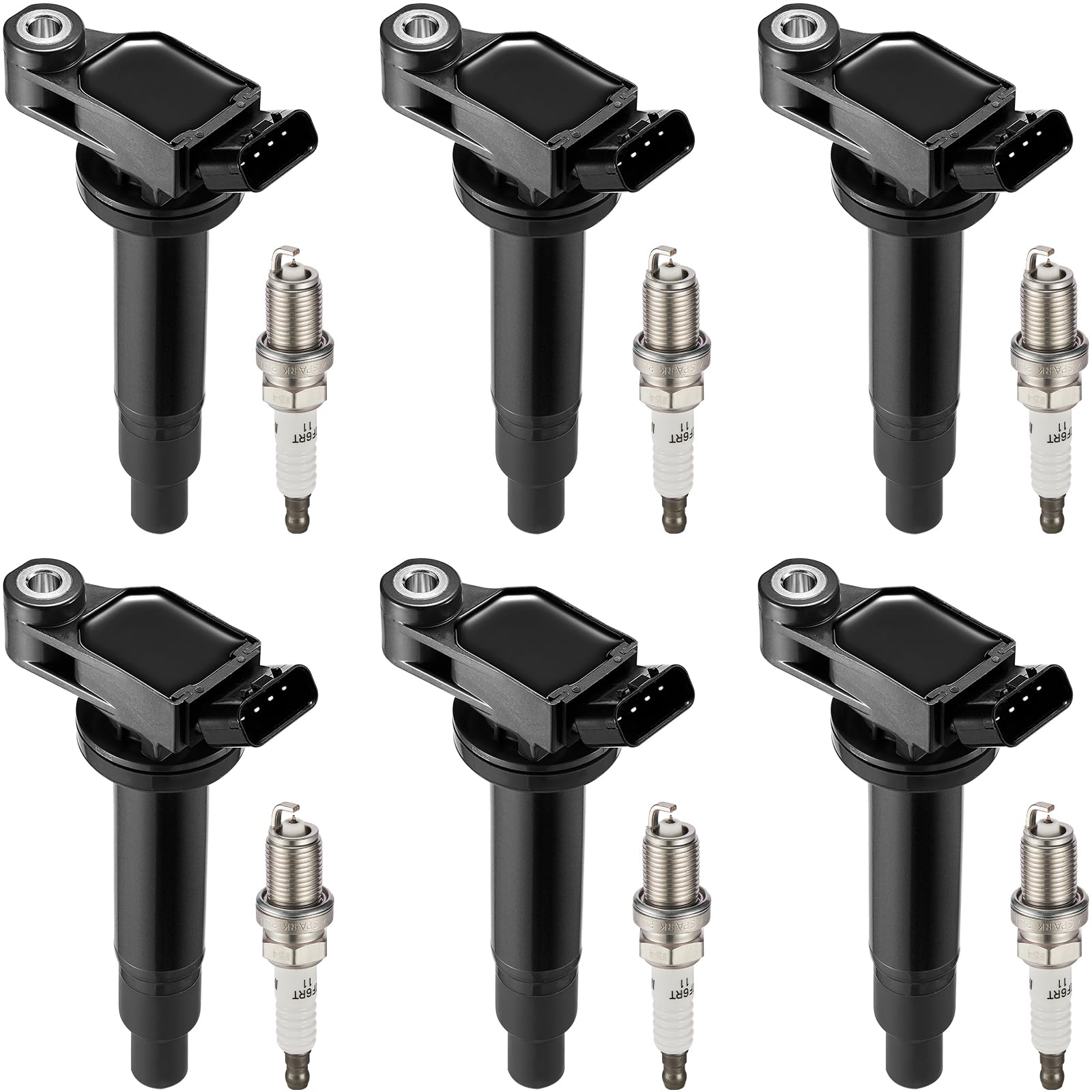 Photo 1 of BDFHYK Ignition Coil Pack UF267 and Iridium Spark Plugs 4504 PK20TT Compatible with Lexus ES300 RX300 RX330 RX400 Toyota Avalon Camry Highlander Sienna Solara 3.0L 3.3L V6, Sets of 6