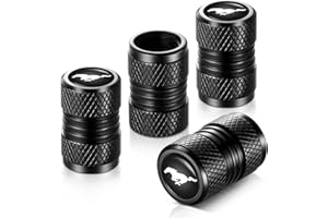 YHEESHIGN Tire Valve Stem Caps, Compatible with Ford Mustang Series Stem Cap Universal Car Air Cover Car Accessories for Cars, SUV, Truck, Motorcycles 4pcs （Black）