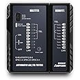AMPCOM Network Cable Tester, for LAN Phone RJ45/RJ11/RJ12/8P8C/6P6C/6P4C/6P2C/CAT5e/CAT6/CAT6A/CAT7/CAT8 UTP/STP Wire Test Tool (Black)