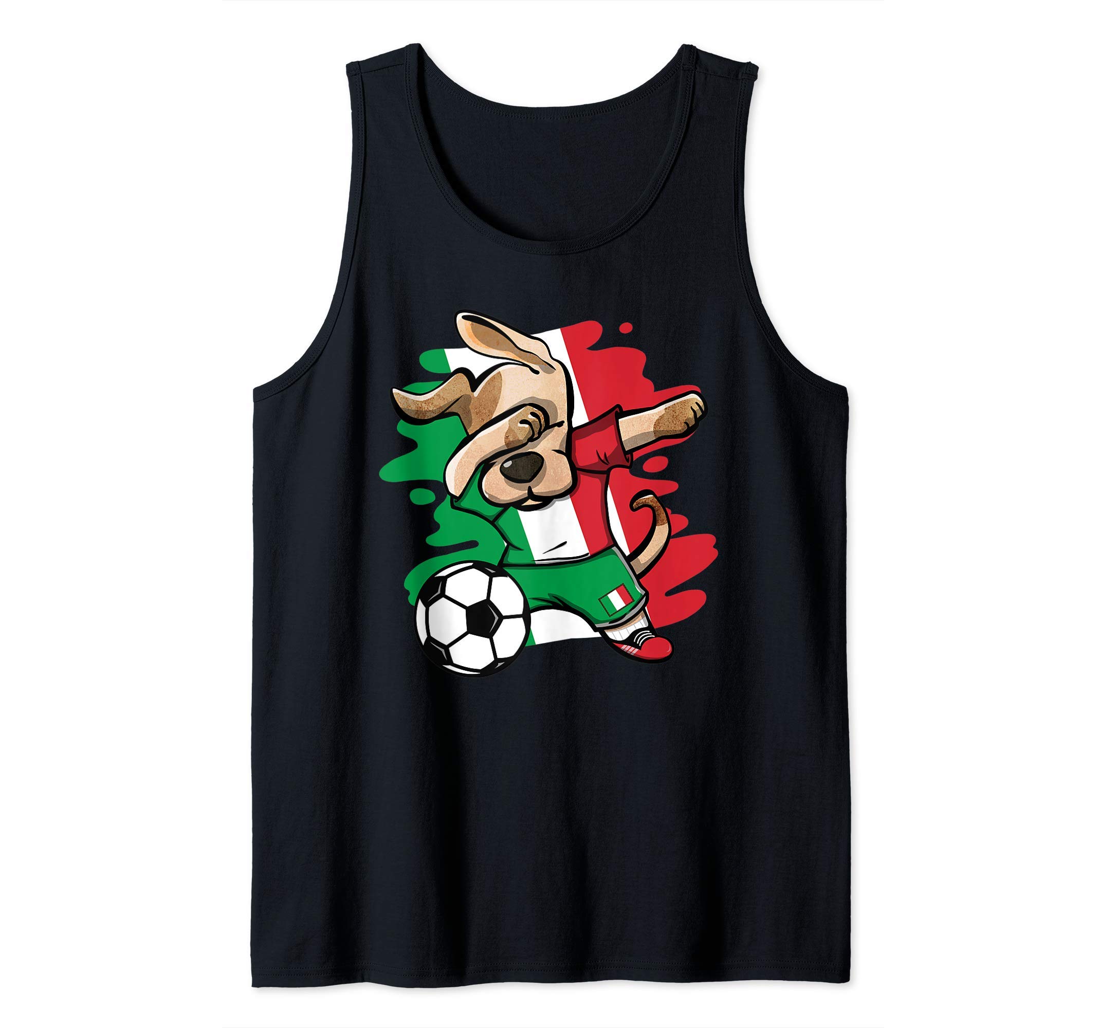 Dabbing Dog Italy Soccer Fans Jersey Italian Flag Football Tank Top
