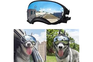 SEANCHEER Large Dog Sunglasses, Dog Goggles Large Breed and Medium, UV Protection, Windproof, Dustproof and Snowproof. Shatterproof Lens, Adjustable Strap