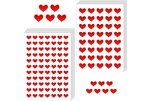 BLMHTWO 1404 Pieces Heart Stickers, Red Heart Stickers Mini Heart Stickers with 2 Sizes Self-Adhesive Heart-Shaped Reusable Heart Sticker for Face Envelopes Scrapbooking Gift Bags