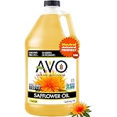 AVO High Oleic Safflower Oil, NON-GMO, 1 Gallon, Smoke Point 510°F | NON-GMO Safflower Oil, 510°F Smoke Point, Rich in Vitami