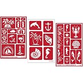 3 Armour Etch Over N Over Reusable Glass Etching Stencils Set | Nautical Theme, Under The Sea