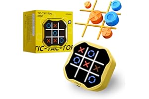 GiiKER Tic Tac Toe Bolt Game, Original 3-in-1 Handheld Games, Portable Travel Games for Car Ride, Toys Gift Idea for Kids and Adults, Stocking Stuffers Birthday Gifts for Boys Girls - Yellow
