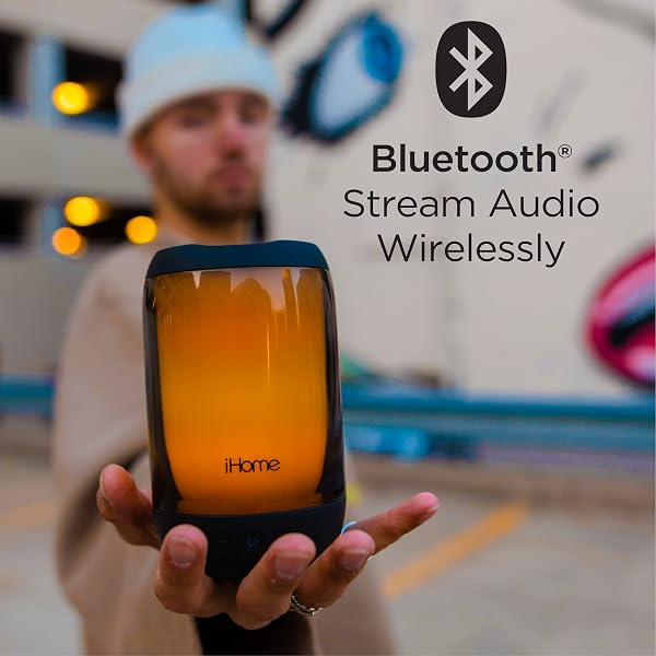 IHOME WATERPROOF BLUETOOTH SPEAKER WITH 25 HOUR MEGA BATTERY, COLOR CHANGING RECHARGEABLE AND PORTABLE OUTDOOR SPEAKER (IBT840BZ)