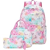 LEDAOU Backpack for Kids Boys Girls School Bags Teen Bookbags Set School Backpack with Lunch Box and Pencil Case