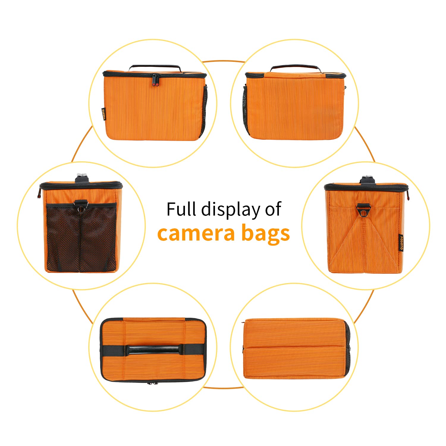 FOSOTO DSLR Camera Shoulder Crossbody Bag Compatible for Canon EOS Rebel T8i T6 T7 T100 SL3 80D 850D 2000D D850 D7500 D5600 D3500 D60 SLR Pentax K-3 Mark III K-70 and Lenses Messenger Bag