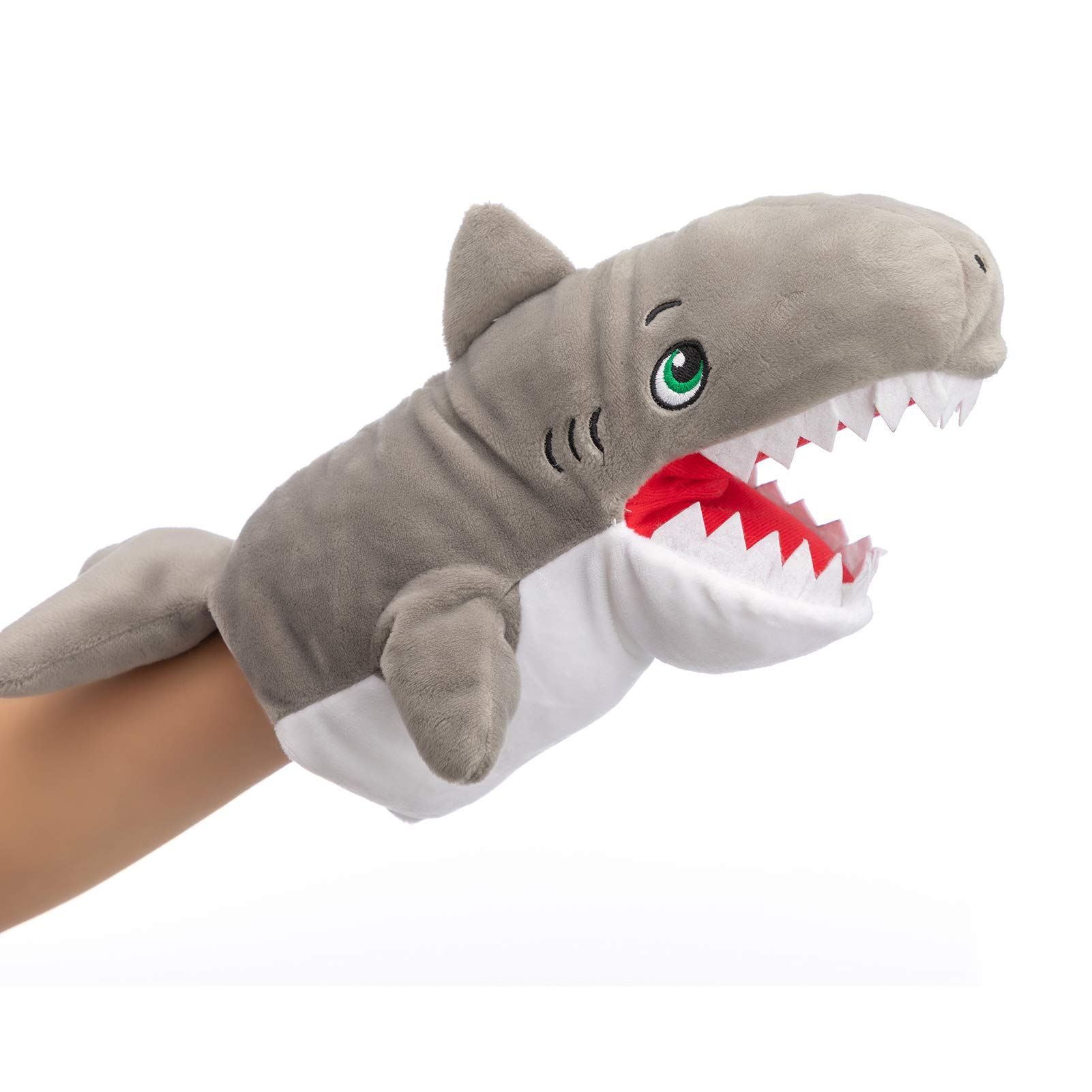 Photo 1 of HollyHOME Shark Hand Puppets Stuffed Ocean Animals Hand Puppet Plush Animal Toys 13 Inches