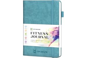 EPEWIZD Fitness Journal Hardcover Workout Planner 6- Month Undated Workout Log Book Home Gym Accessories for Women and Man-Sierra Blue