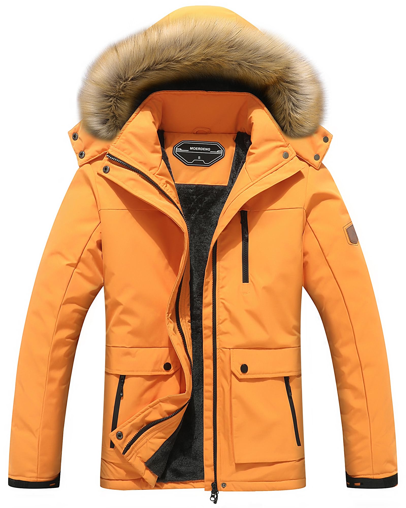 MOERDENG Women's Waterproof Ski Snow Jacket Winter Warm Hooded Snow Coat Mountain Windproof Ski Jacket For Women Image