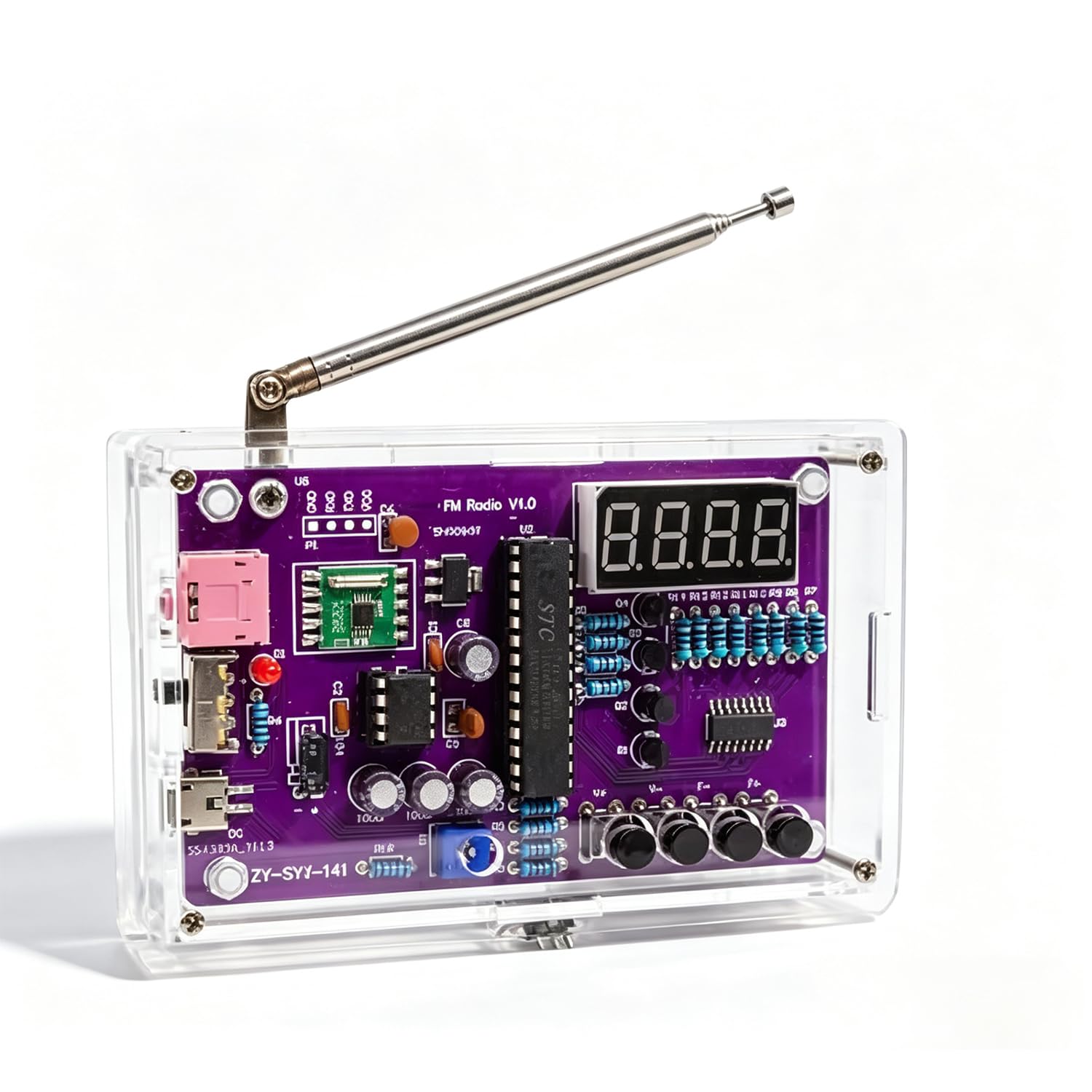 FM Radio Kit Soldering Practice Kit, DIY Electronic Project Kit FM 87-108MHz with 2 Power Modes EK1989, Teaching Kit