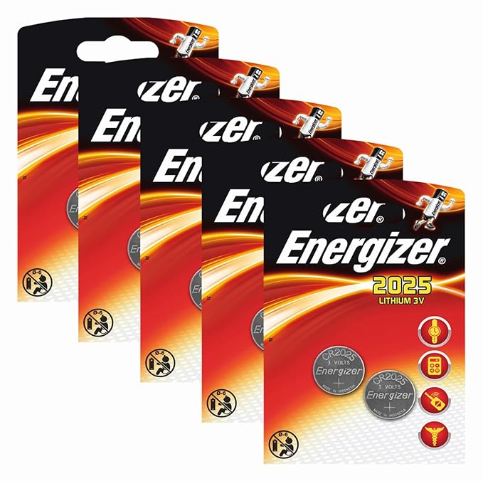 Energizer 637988SET Original Batterie Lithium CR 2025 (3 Volt, 5x 2-er Pack)