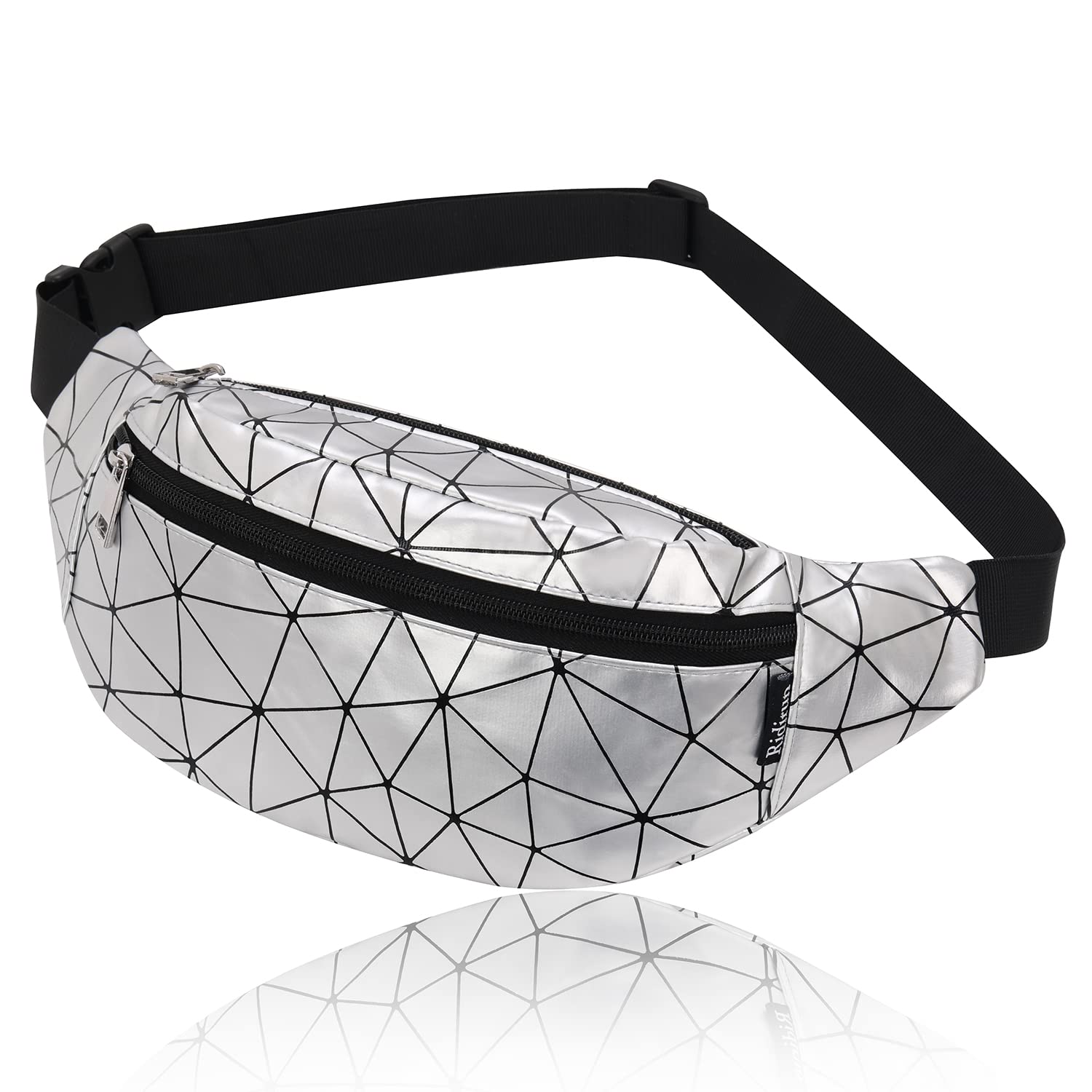 Bumbags Fashion PU Leather Shiny Fanny Packs for Women Waterproof Waist Bag for Ladies Running Walking Hiking Shopping Travel Belt Bags Money Hip Pouch Pack