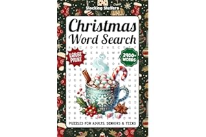 Christmas Word Search Puzzles For Adults Large Print: 2400+ Winter Holiday Themed Words To Find, Fun White Elephant Gifts And Stocking Stuffers For Seniors, Men & Women