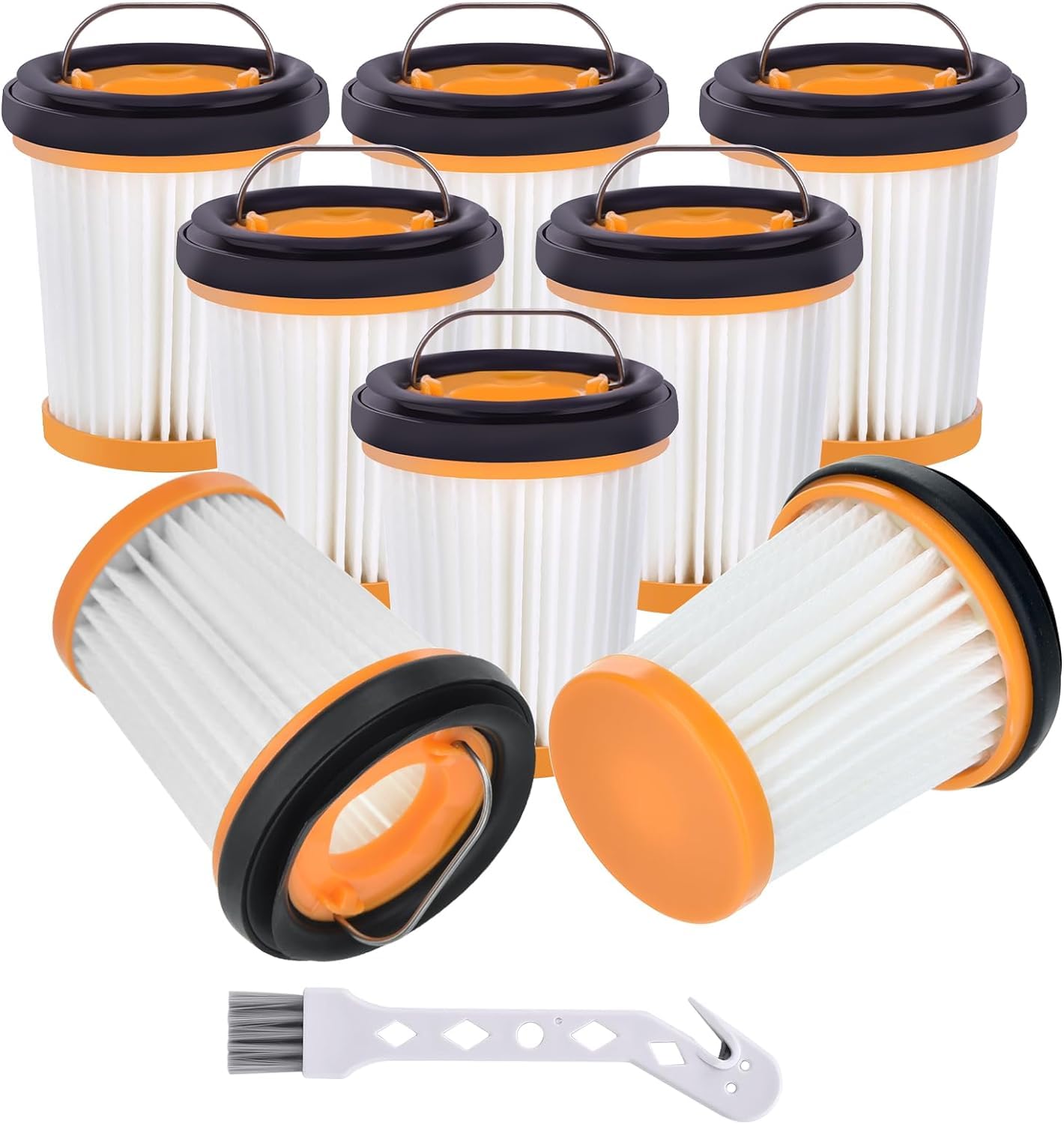 Leadaybetter 8 Pack WV200UK WV251UK Filter Replacement for Shark ION W1 W2 W3 S87 WV200 WV201 WV205 WV220 WV251 Cordless Handheld Vacuum, Compare Part # XHFWV200, Wandvac Fabric filters