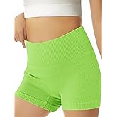 Haloumoning Girls High Waist Side Pinhole Athletic Shorts Kids Gymnastic Stretchy Yoga Volleyball Shorts 7-14 Years