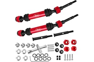 RCYouHott Steel #45 Rear Drive Shaft CVD Upgrades Part for ECX 1/10 2WD Ruckus,Axe,Brutus,Circuit,AMP MT,AMP DB,AMP Crush,K&N Torment,Front Axles Driveshaft with Hex,Red