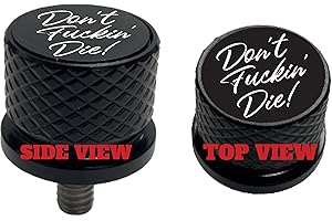 KUSTOM CYCLE PARTS Don't Fuckin Die Large Knurled Aluminum Rear 1/4-20 Black Seat Bolt Fits Harley Davidson 1996-2024+. Custom Made in The USA