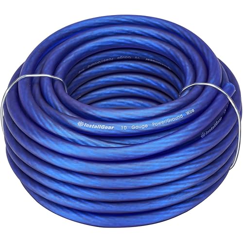 InstallGear 10 Gauge Blue 25ft Power/Ground Wire True Spec and Soft Touch Cable