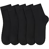 Women Thin Cotton Socks Comfort Breathable Soft Socks Above Ankle Crew Socks 5 Pairs