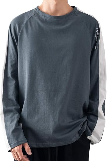 Amazon Tシャツ メンズ 長袖 ロングtシャツ カジュアル 秋 ゆったり トップス 大きいサイズ 無地 Tシャツ 黒 白 Tシャツ カットソー 通販