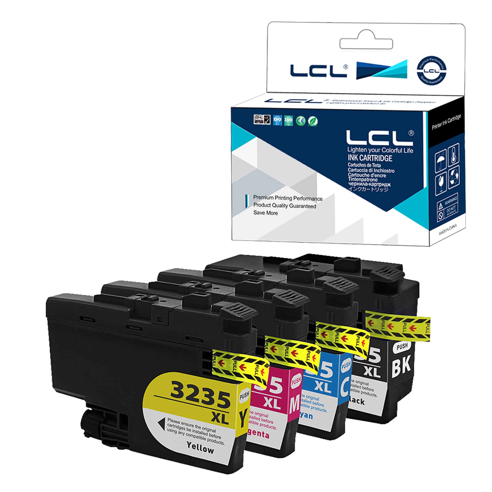 LCL LC-3335 LC3335 LC-3235 XL LC3235XL LC3235BK LC-3235XLBK LC-3235XLC LC-3235XLM LC-3235XLY Compatible Ink Cartridge Replacement for Brother DPC-J1100DW MFC-J1300DW (4PK KCMY)