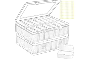 FEDESERN 30pcs Bead Storage Containers,Large Bead Organizer Boxes And Craft Storage Boxes For Bracelet Making Diy Jewelry Craft Nails, Bracelets, Jewelry, Diamonds, Clay Beads, Screws,3.3x2.36x0.98Inch