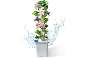 chicify 30 Plants Hydroponic Tower, Hydroponics Growing System Tower, Hydroponics Tower with Timer Automatic Watering, Vertical Hydroponic Tower, Planter Germination Kit for Herbs Vegetables Fruits