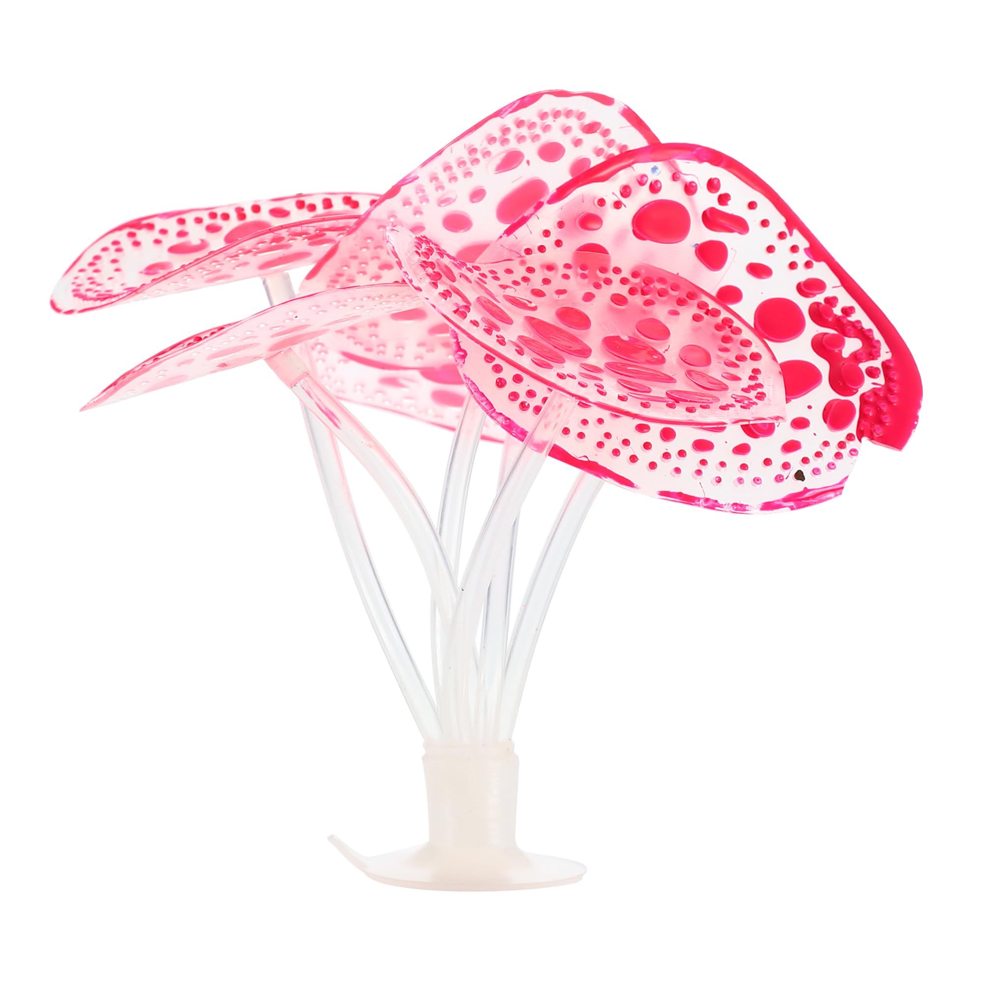 CAPASTEC Soft Silicone Glowing Simulation Coral, Fluorescence Aquatic Artificial Water Plants for Aquarium (Pink)