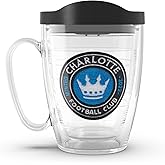 Tervis Classic Tritan 16oz Classic Mug with Travel Lid | MLS Charlotte FC - Primary Logo | Made in America, BPA/PFAS Free, Double-Wall Vacuum Insulated, Keeps Drinks Hot
