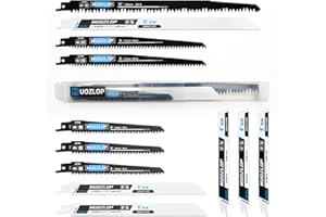 MUOZLOP 12 Pack Reciprocating Saw Blades Set， High Carbon Saw Blades，Metal and Woodcutting Saw Blades (12)
