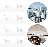 WLLHYF Shower Caddy Adhesive Hooks 4 Pack, 5kg Hold, Waterproof Wall Mount view 7