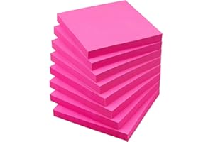 EASTERN WOLF Sticky Notes 3x3 Self-Stick Notes Bright Colors Sticky Notes 8 Pads 80 Sheet/Pad (Rose Red)