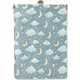 Aonimonis Moons and Clouds Throw Blanket Gifts for Women Adults Girls, Soft Fuzzy Warm Cozy Flannel Blankets for Bedroom, Travel, Couch, Home Decor 50x60 in