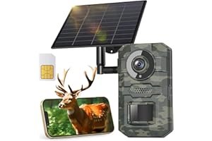 ELECCTV 1PACK Solar Trail Camera, Cellular Trail Camera with Built-in SIM Card,2-Way Audio,2.7K Night Vision Waterproof 130°Wide Angle Motion Activated for Outdoor Wildlife Detection, No WiFi Needed