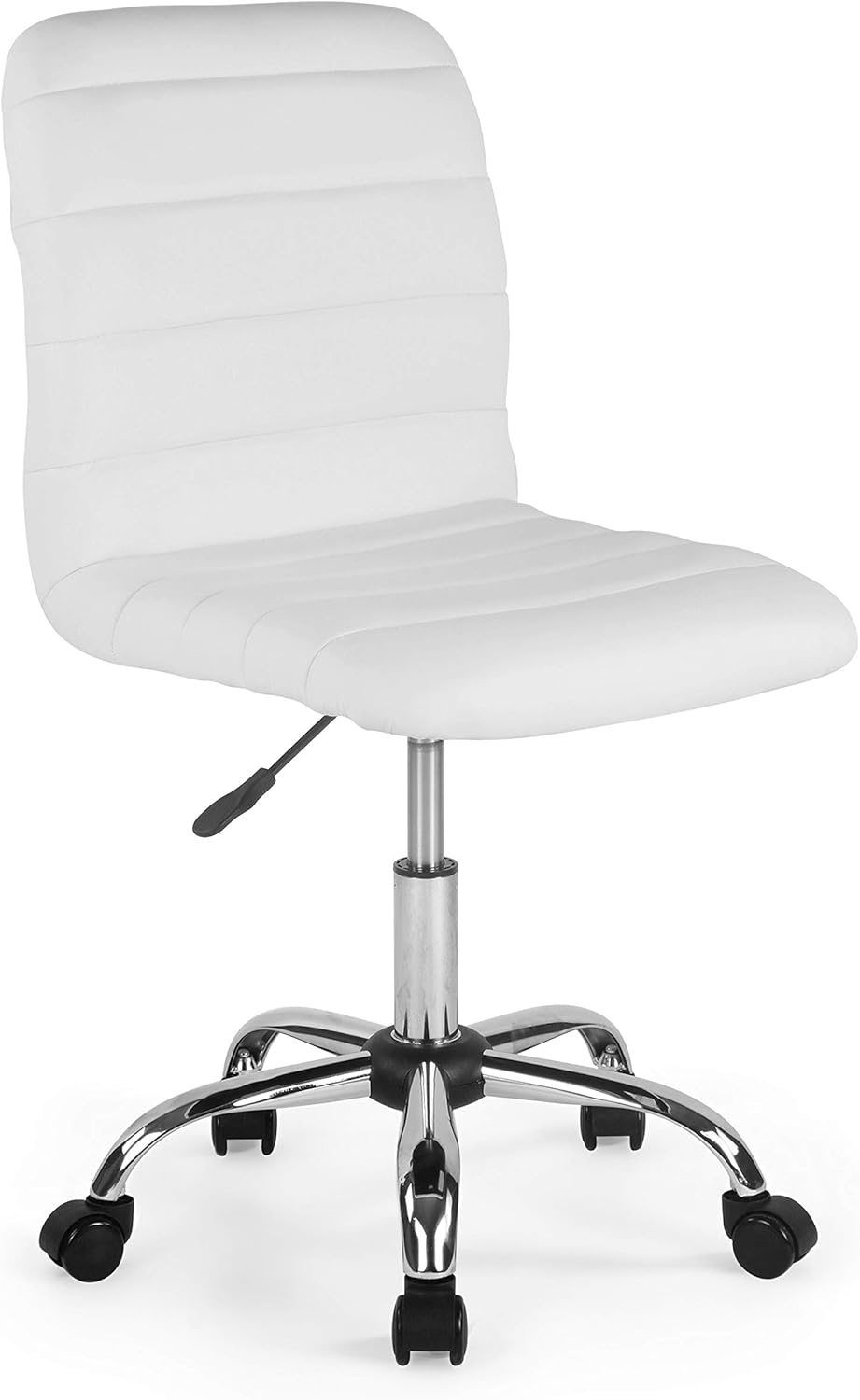 POLY & BARK EM-306-WHI Polox Task Chair in Vegan Leather, White