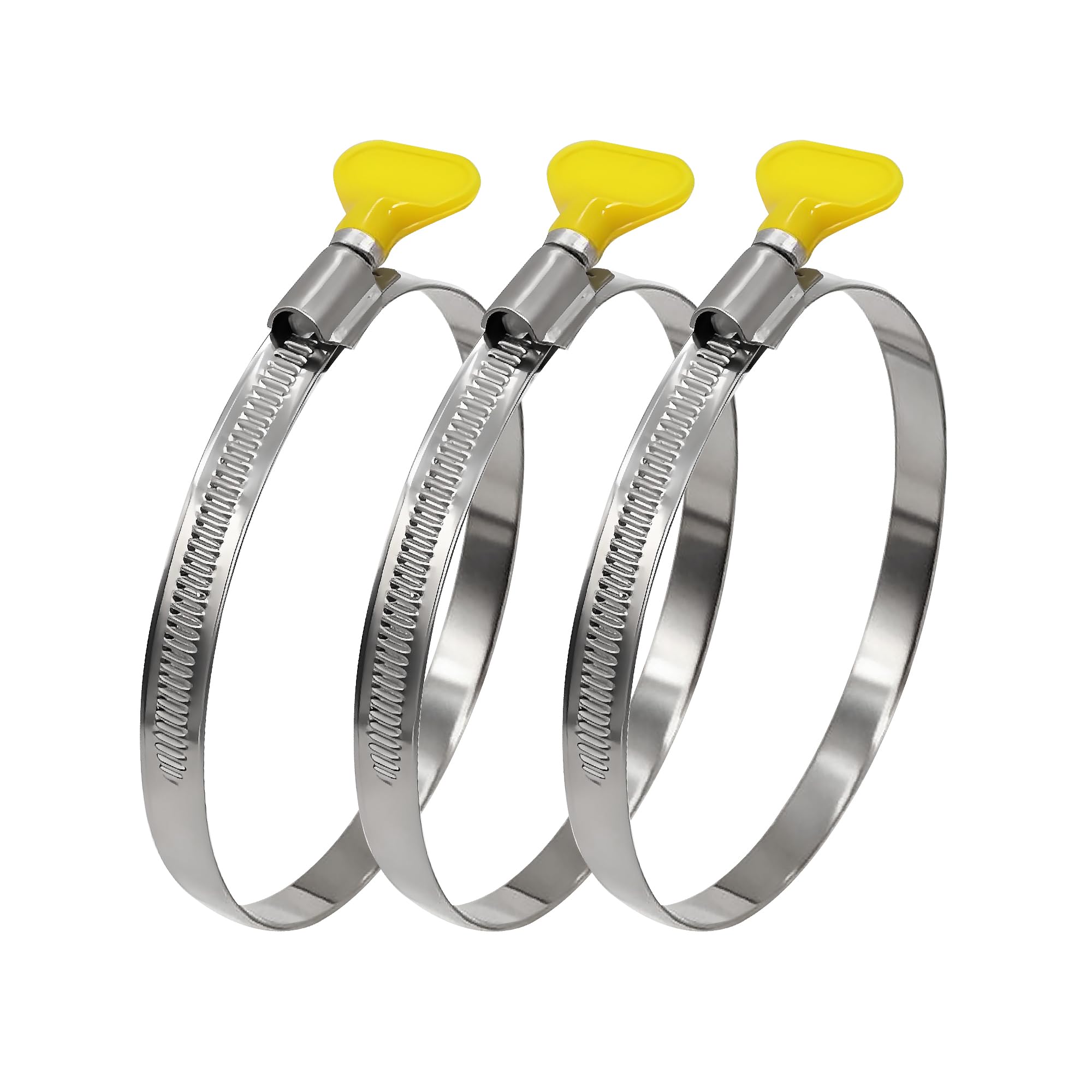 Photo 1 of Dianrui 3 PCS Dryer Hose Clamp 4 Inch Hose Clamp Stainless Steel Thumb Screw Hose Clamps for Dryer Vent Clamp, Dust Collection Hose, Automotive Fuel Line and Plumbing (91-114mm)