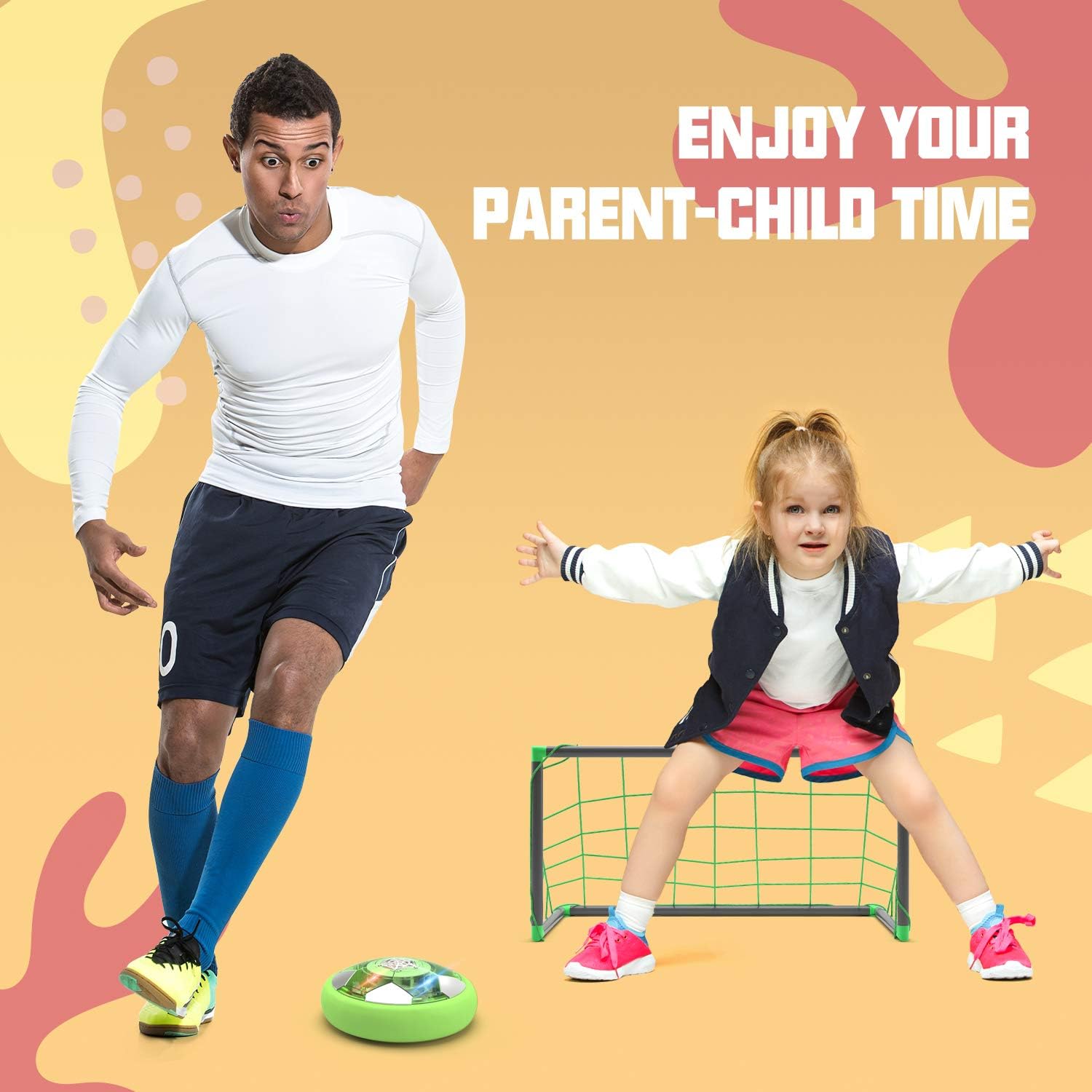 BABCOO Hover Soccer Ball Toy, Set of 2 Balls & 2 Goals, Indoor Toys for Kids with LED Light, Foam Bumper to Protect Furniture, Birthday Christmas for Boys and Girls: Toys & Games