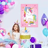 ASTARON Pin the Horn on the Unicorn Game 30 Horns Rainbow Party Supplies view 5