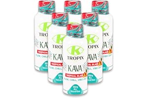 K TROPIX K-Tropix Kava Shot Tropical Blast - 500mg Wellness Shots to Promote Relaxation and Reduce Worry - Kava Drink - Worry, Tension, Strain Relief Supplement - 6 Pack