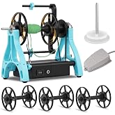 Consfly 800RPM Electric Yarn Spinning Wheel w/Yarn Holder, for DIY &amp; Home | Wool Spinner, 3 Spools, 4Oz Capacity, Forward &amp; Reverse for S/Z Twist, Complete Accessories, Single &amp; Multi Strand Yarn