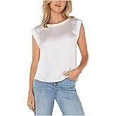 Liverpool Womens Petite Sleeveless Woven to Knit Top